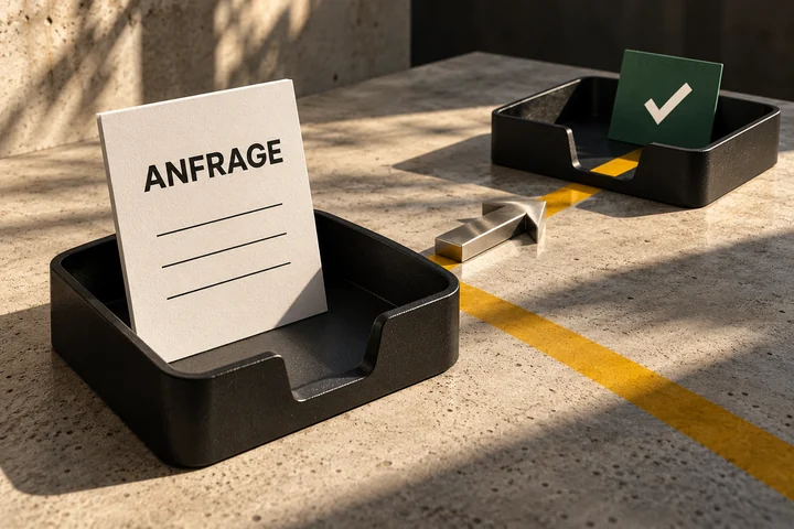 Gestaltetes Themenmotiv: Eine Kampagnen-Landingpage führt von der Kernbotschaft zum Anfrageformular