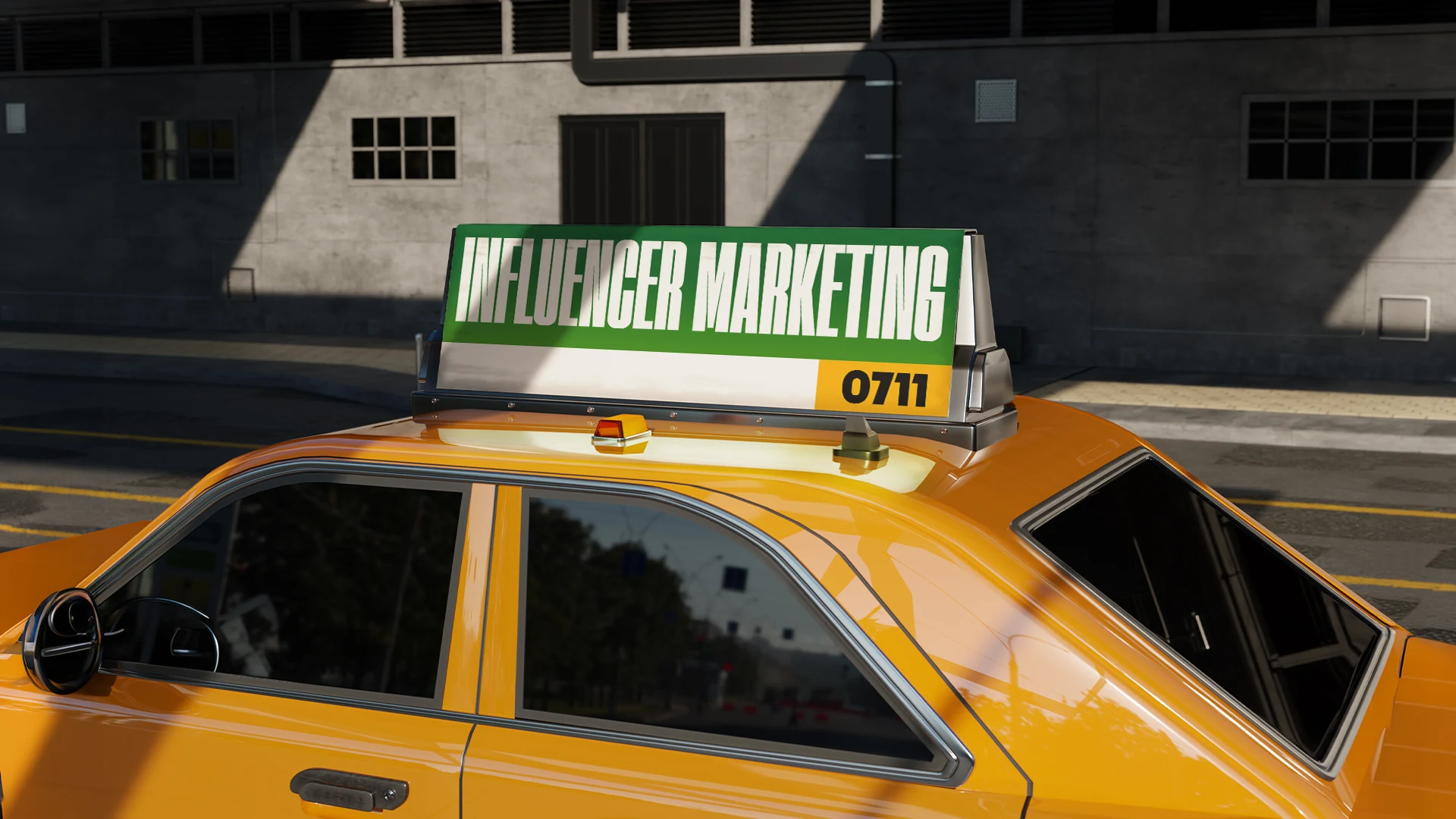 0711 Influencer Marketing: gelbes Taxi als Leistungsmotiv