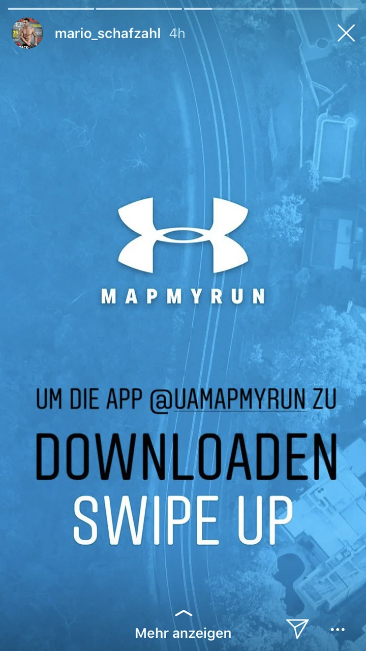 Originale MapMyRun-Story mit Teilnahmeaufruf.