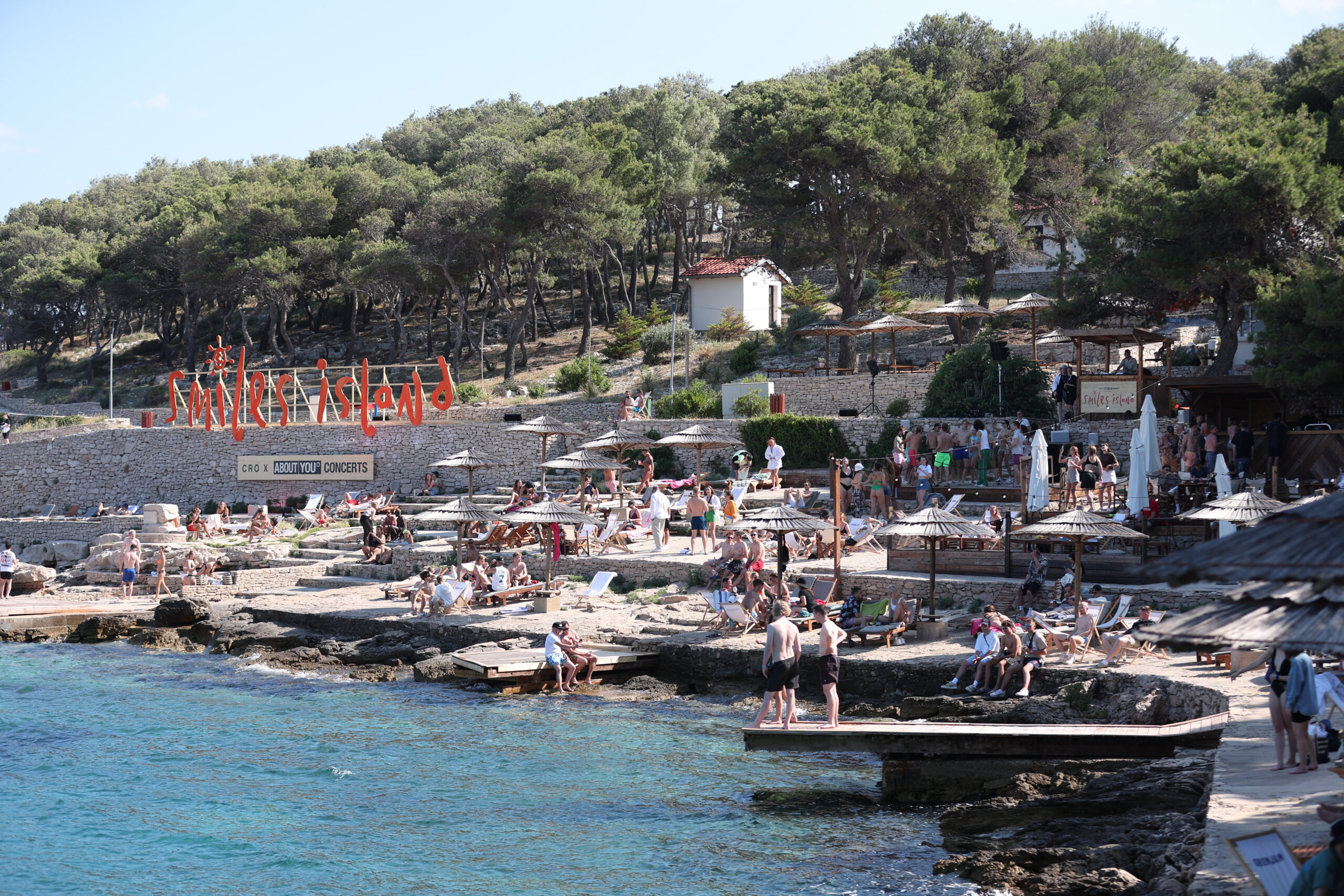 OBONJAN, CROATIA - JUNE 11:  A general view during the CRO x ABOUT YOU concert ãSmiles IslandÒ  on June 11, 2022 in Obonjan, Croatia. (Photo by G.Schober/Getty Images/PR for ABOUT YOU)